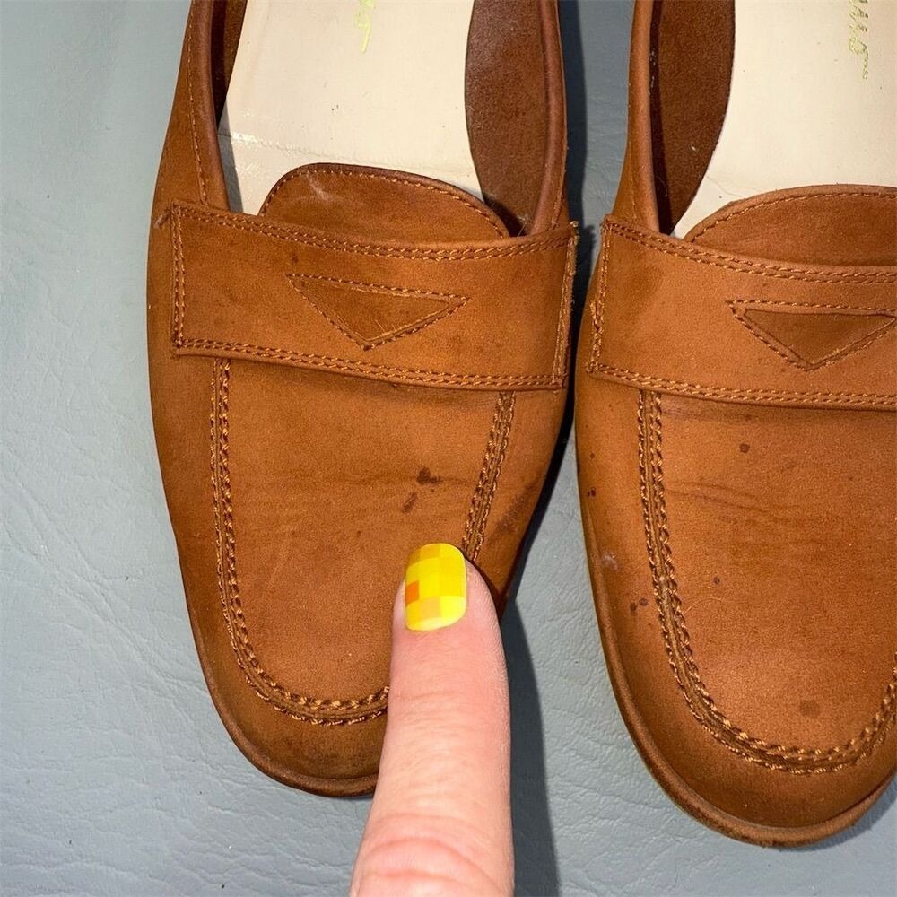 Salvatore Ferragamo Women's Brown Suede Penny Loafers Size 8 AAAA Narrow Slip-On - Picture 2 of 10
